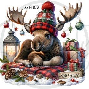 watercolor clipart, woodland animals, christmas clipart, animal graphics, holiday decor, cute animal art, png clipart, forest animals, winter clipart, sublimation designs, commercial use art, woodland decor, baby animal clipart