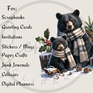 cute woodland png, woodland animals, winter Clipart, bear fox deer, bunny clipart, woodland nursery, christmas clipart, christmas animals, junk journal, baby animal clipart, cute forest animals, watercolor animal, woodland christmas, Digital Download