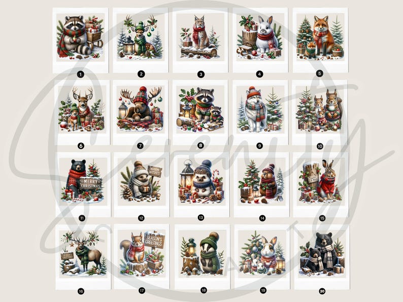 cute woodland png, woodland animals, winter Clipart, bear fox deer, bunny clipart, woodland nursery, christmas clipart, christmas animals, junk journal, baby animal clipart, cute forest animals, watercolor animal, woodland christmas, Digital Download