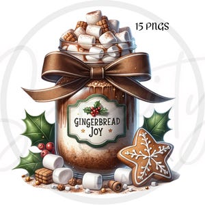 Christmas Hot Chocolate Clipart, Mason Jar Clipart, Christmas PNG, Hot Chocolate PNG, Mason Jar PNG, Holiday Hot Cocoa PNG, Merry Christmas, Happy Holidays, Warm Wishes, Festive Clipart, Sublimation, Junk Journals, Instant Download, Commercial Use