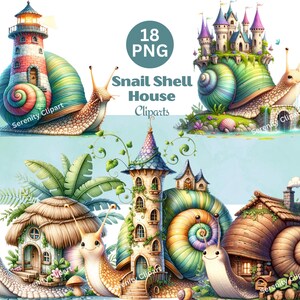 Niedliches Schneckenhaus Clipart Bundle, Aquarell Schnecke PNG, Cartoon Schnecke Clipart, Schnecke Clipart, Kinderzimmer Dekor, digitaler Download, kommerzielle Nutzung