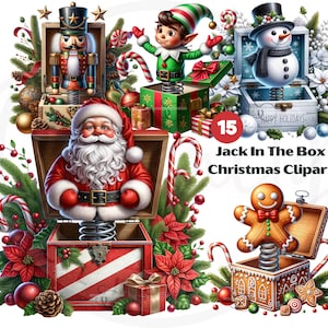Clipart de Natal Jack In The Box, Nostalgia do Quebra-Nozes Festivo PNG, Caixa de Brinquedos Mágica de Natal, Download Digital, Uso Comercial