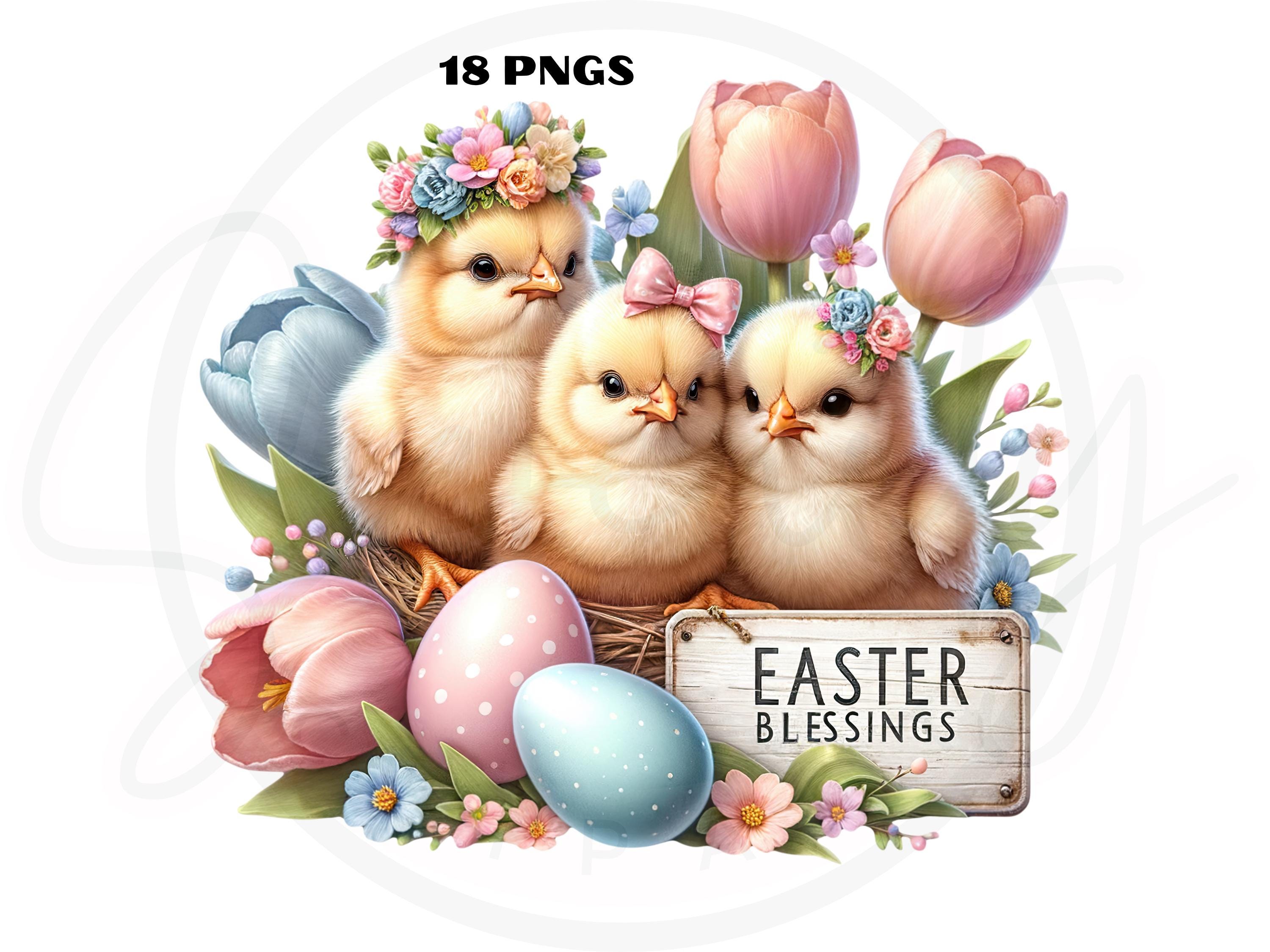 Watercolor Easter Bunny Clipart Bundle, Spring PNG Graphics (digital ...