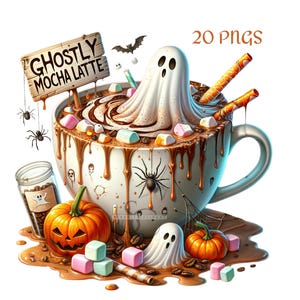 Watercolor Halloween Coffee Clipart, 20 PNG, Pumpkin Spice, Witch, Latte, Espresso, Mocha, Spooky, Hot Coffee, Halloween PNG, Coffee Clipart, Holiday, Birthday, Gift Idea, Sublimation, Junk Journals, Digital Planners, Cards, Mugs, Commercial Use, Spooky Halloween Clipart, Spooky PNG, Halloween PNG, Hot Coffee PNG, Hot Coffee Clipart