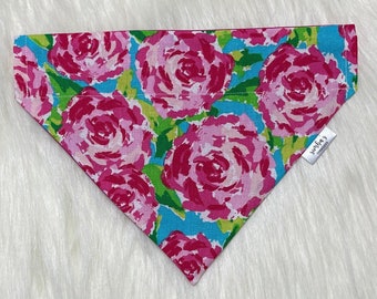 Roses Dog Bandana | Over the Collar Bandana | Slip On Bandana
