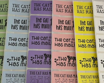 The Cat Has Mail Thermal Sticker Labels | Small Business Packaging Labels