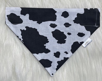 Cow Dog Bandana | Over the Collar Bandana | Slip On Bandana