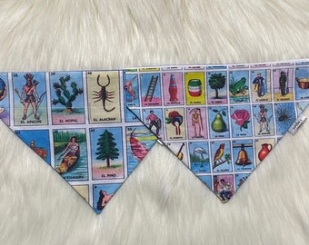 Loteria Dog Bandana | Over the Collar Bandana | Slip On Bandana