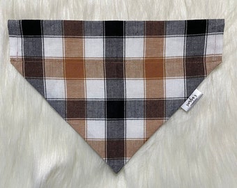 Fall Plaid Dog Bandana (Over the Collar Bandana)| Slip On Bandana | Dog Bandana | Collar Bandana