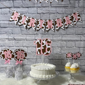 Cow Print Theme Birthday Decorations | Cowgirl Sweet 16 Birthday Decorations | Any Event Party Decorations