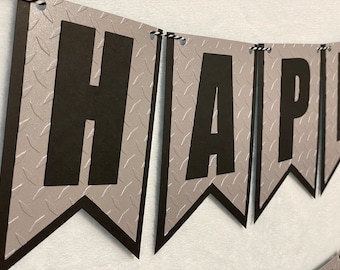 Papa Banner | Him Banner | Happy Birthday to Him Banner | Stahl Diamant Plättchen Banner