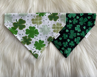 Clover Dog Bandana | Shamrock Over the Collar Bandana | Slip On Bandana