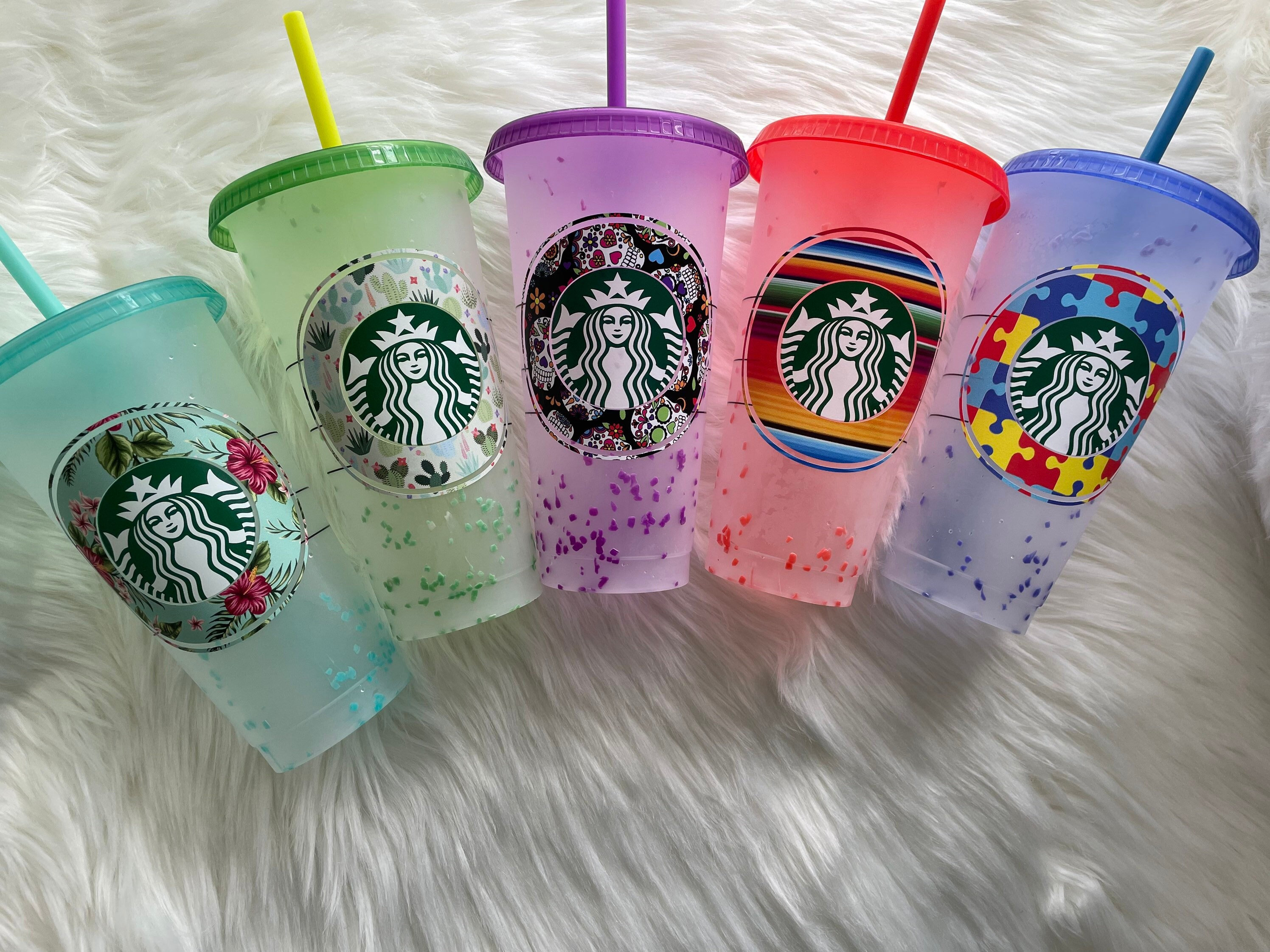 Starbucks Summer 2021 Color Changing Cold Cup Starbucks Confetti Color Changing Cup Starbucks Personalized Cold Cup Etsy