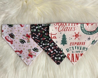 Christmas Dog Bandana | Over the Collar Bandana | Slip on Bandana | Holiday