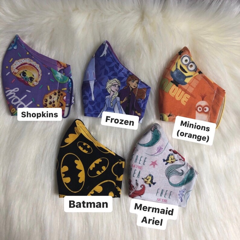 Toddlers and Small Children Fitted Face Mask Avengers Etsy