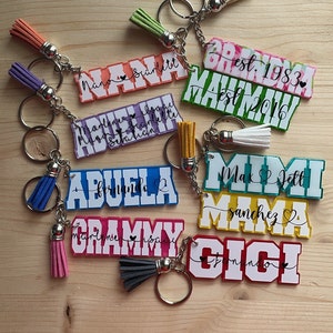 Grandma | Abuela | Mimi | Abuelita | Grammy | Mama | Gigi | Maw Maw | Nana Keychain | Acrylic Keychain | personalized w grandchildren's name