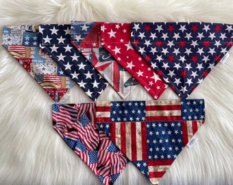 Dog Bandana | Fourth of July | Over the Collar Bandana | Slip On Bandana | Patriotic | USA | Land of the Free