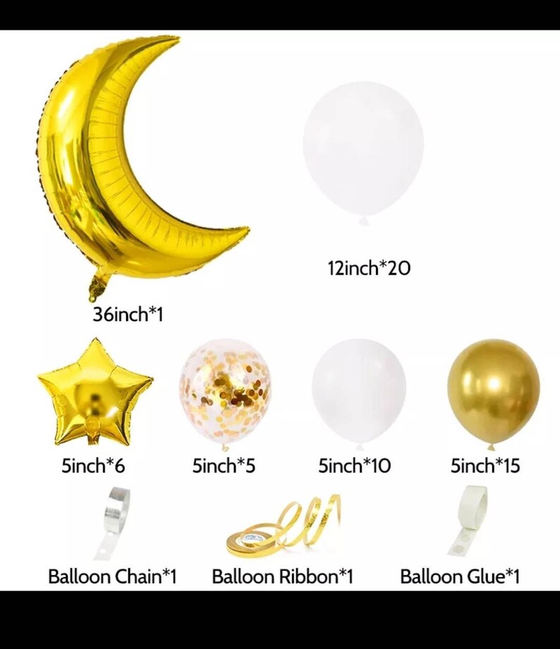 60pcs Moon Star Balloon Set for Muslim EID Mubarak Festival Etsy UK