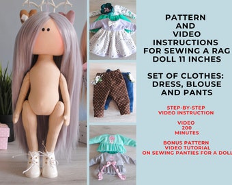 make cloth doll body, clothes sewing pattern, tilda doll tutorial
