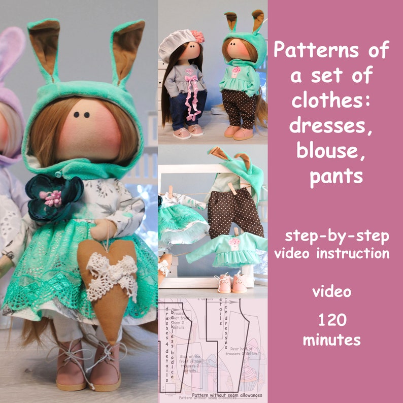 Make Cloth Doll Body Clothes Sewing Pattern Tilda Doll Etsy