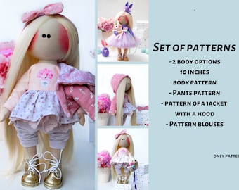 blank rag doll, pattern clothes for dolls , pdf doll tutorial