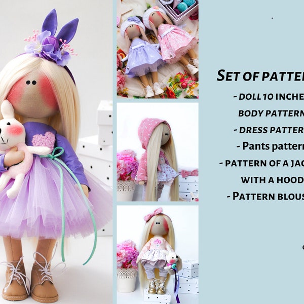 rag doll sewing pattern. cloth doll pattern pdf. rag doll pattern pdf. Doll body pattern blank doll body soft doll pattern fairy kit