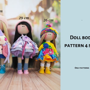 make a textile doll yourself. Rag doll pattern PDF tutorial . Blank body doll