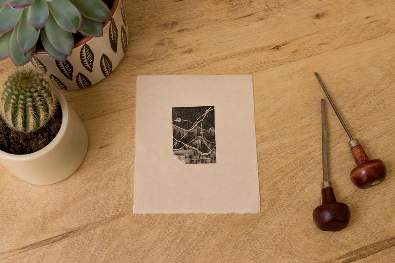 original handmade miniature artwork Night Day