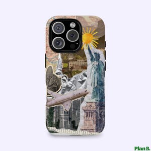 Travel Collage iPhone Case: Artistic Landmarks Protective Cover