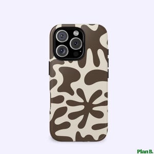 Abstract Brown Pattern iPhone Case: Dual Layer Protective Cover