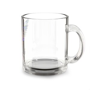 Taza de vidrio con ilustración de alas de ángel SOBER / Ángel con halo de 10 oz imagen 4