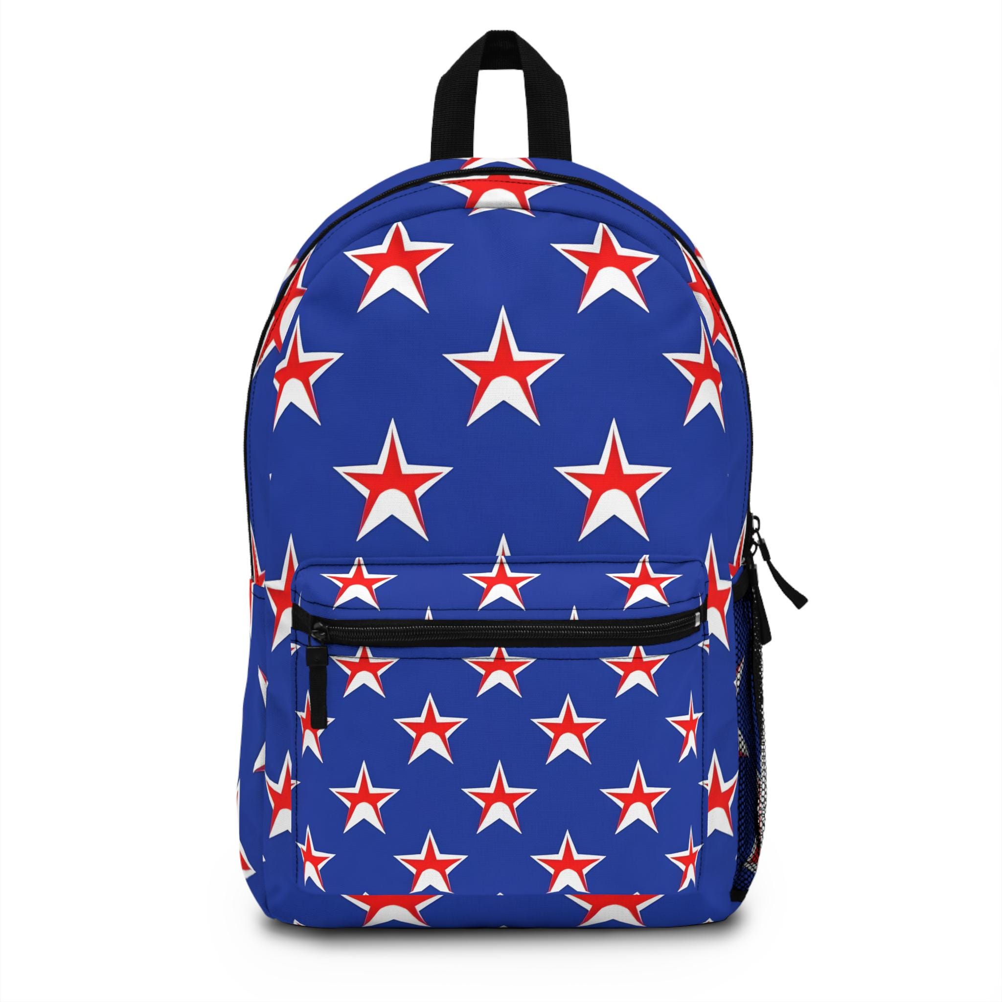 Stylish Gray. / blue Star-Patterned Backpack $_57.PNG?set_id=880000500F main image 4