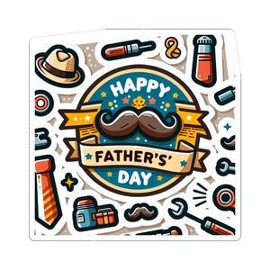Happy Father&#39;s Day Kiss-Cut Stickers, Dad Gift Stickers, Father&#39;s Day Decor, Funny Sticker for Men, Craft Supplies, Laptop Stickers