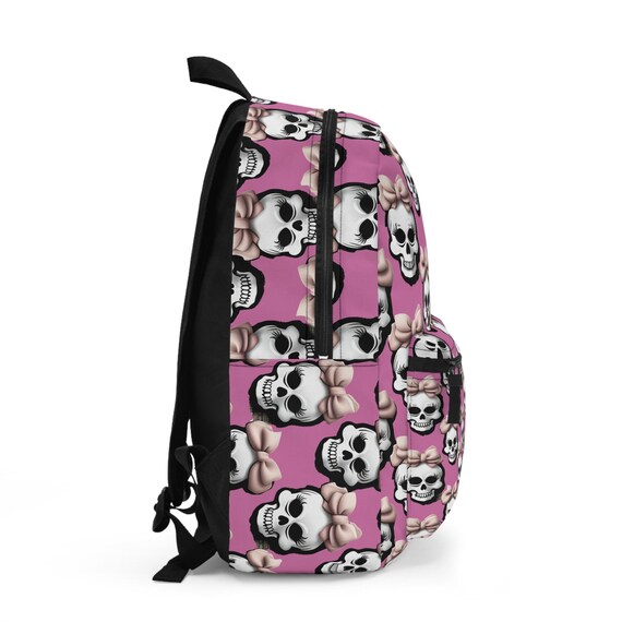Edgy Skull Backpack With Bows, Gothic School Bag, Punk  display picture 1