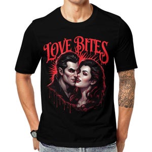 Men’s Vampire Halloween Shirt Love Bites Tee T-shirt