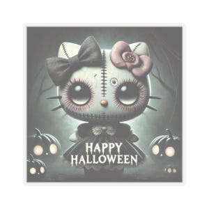 Hello Halloween Goth Kitty Kiss-Cut Stickers