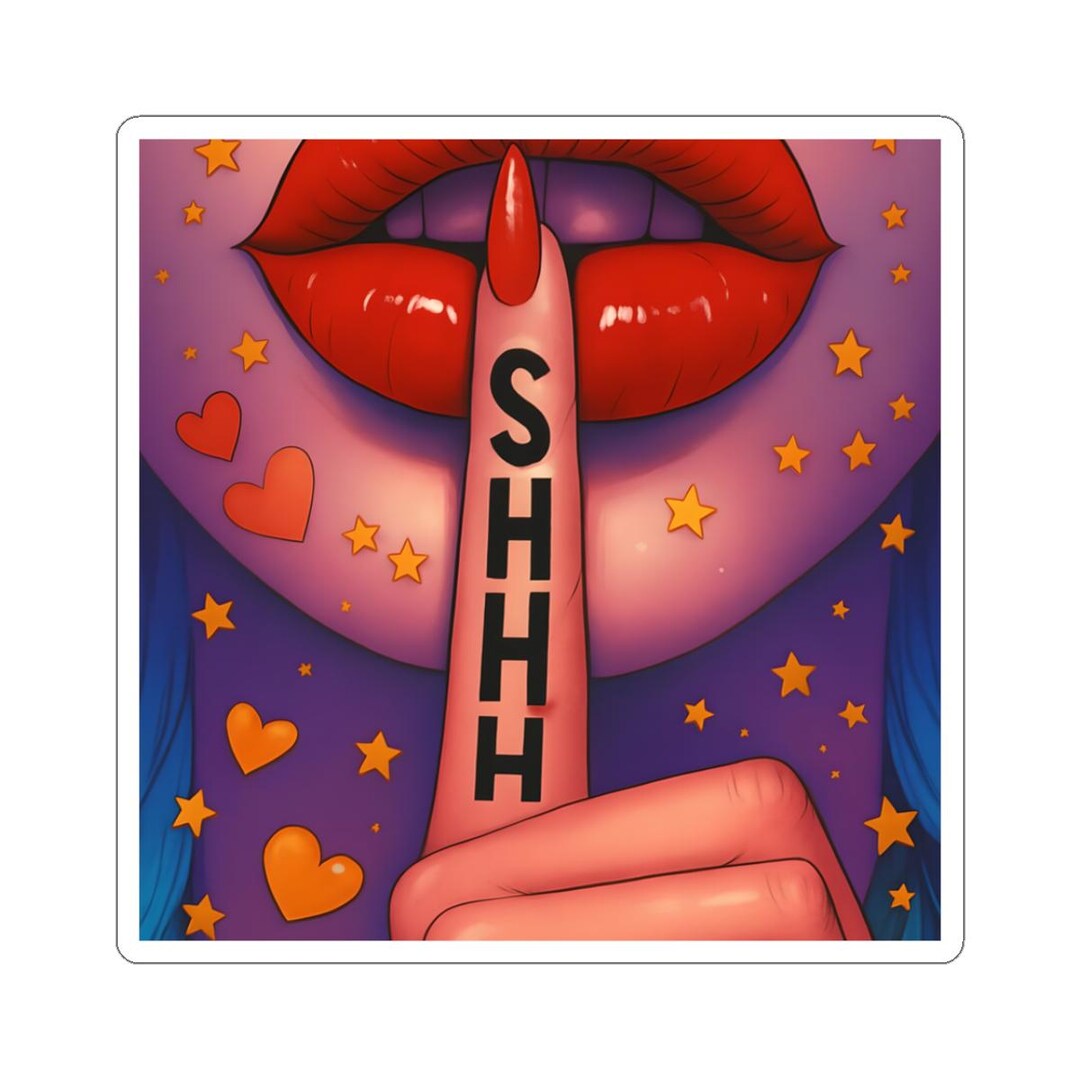 Bold Shhh Kiss-cut Stickers | Whimsical Laptop Decals | Cute Gift for ...