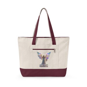 Bolsa de lona con cremallera con ilustración de alas de ángel / Ángel de plumas arcoíris imagen 7