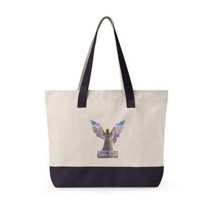 Bolsa de lona con cremallera con ilustración de alas de ángel / Ángel de plumas arcoíris imagen 14