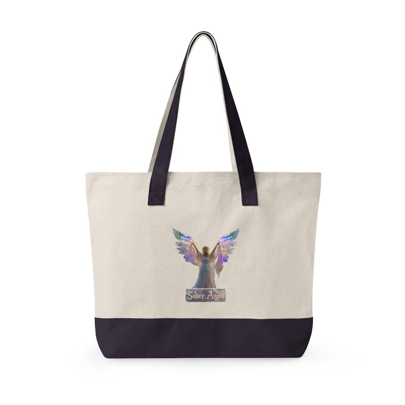 Bolsa de lona con cremallera con ilustración de alas de ángel / Ángel de plumas arcoíris imagen 14