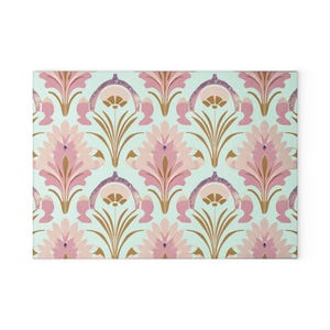 Elegant Floral Glass Cutting Board, Kitchen Decor, Gift for Hostess, Wedding Registry, Cooking Gift, Modern Kitchen