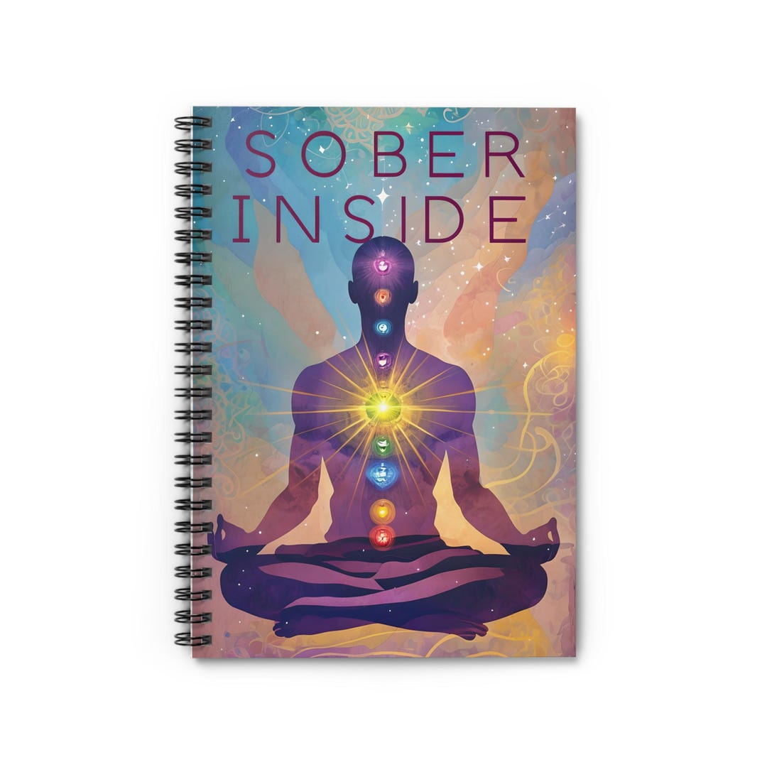 Meditation Spiral Notebook - Sober Inside, Inspirational Journal ...