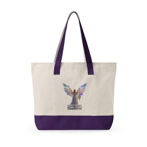Bolsa de lona con cremallera con ilustración de alas de ángel / Ángel de plumas arcoíris imagen 12