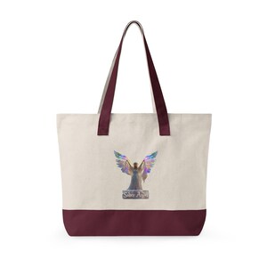 Bolsa de lona con cremallera con ilustración de alas de ángel / Ángel de plumas arcoíris imagen 8