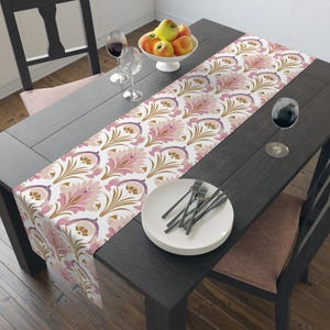 Elegant Floral Table Runner, Bohemian Home Decor, Special Occasions Table Decor, Wedding, Holiday Table Setting, Dining Room