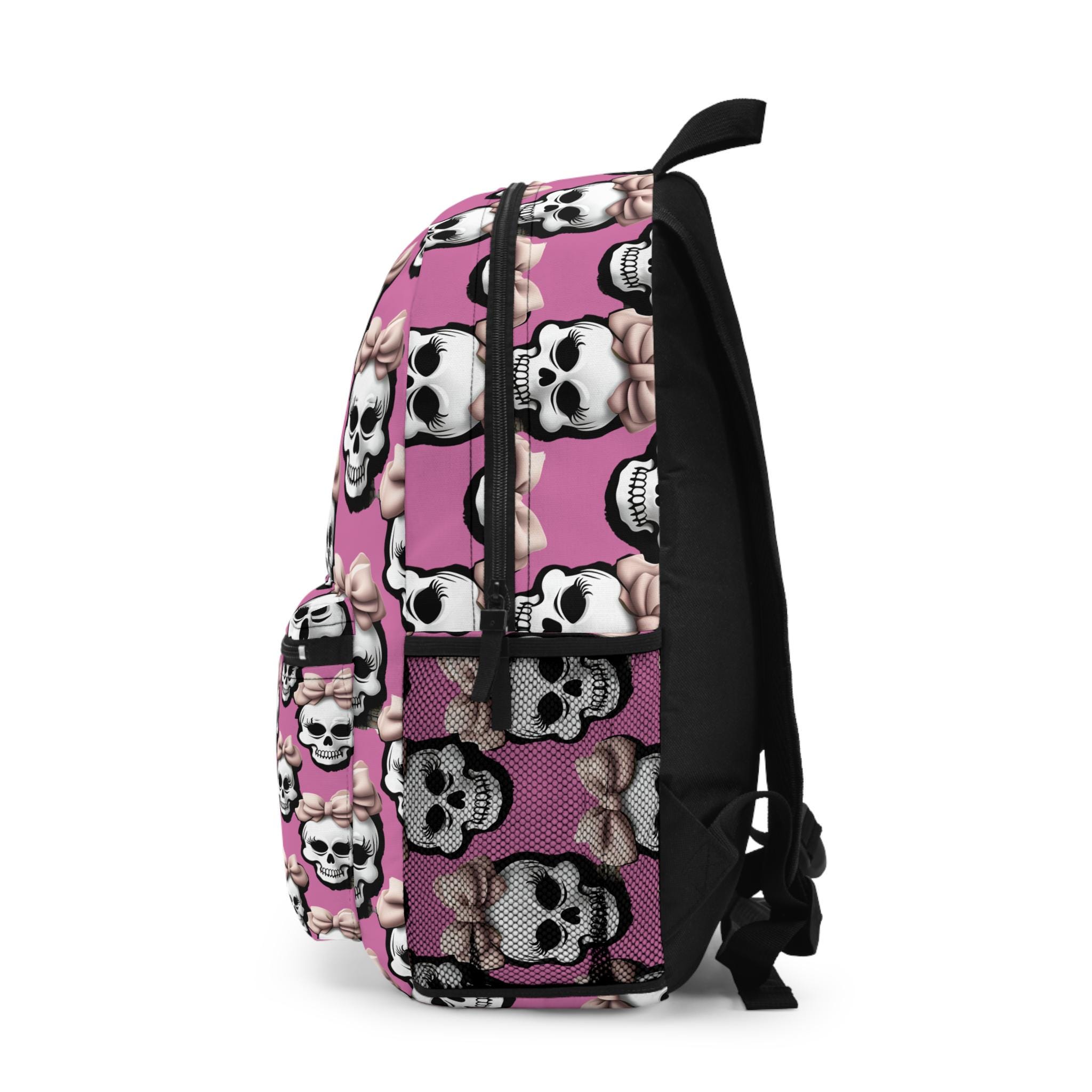 Skull Girls Backpack Purse Mini Teens School Backpack Satchel Cute Lightweight Lightweight Backpack Skull School Bag Travel Laptop Daypack  main image 2