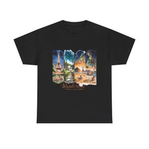 Wanderlust Unisex Heavy Cotton Tee, Travel Shirt, Adventure Apparel, Casual T-Shirt, Gift for Travelers, Vacation Wear
