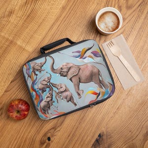 Whimsical Elephant Lunch Bag for Kids, Insulated Lunch Tote, Fun School Lunch Bag, Adorable Animal Lunchbox, Eco-Friendly Snack Carrier,