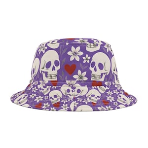 Skull Flower Bucket Hat - Trendy Fashion Accessory, Festival Hat, Summer Essential, Unique Gift, Boho Style Headwear