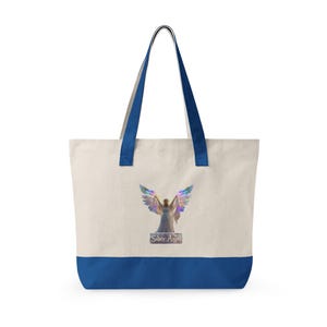 Bolsa de lona con cremallera con ilustración de alas de ángel / Ángel de plumas arcoíris imagen 10